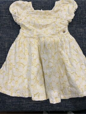 Baker by Ted Baker Eyelet Floral Dress White Yellow